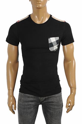 BURBERRY Men's Cotton T-Shirt In Black #241 - Click Image to Close
