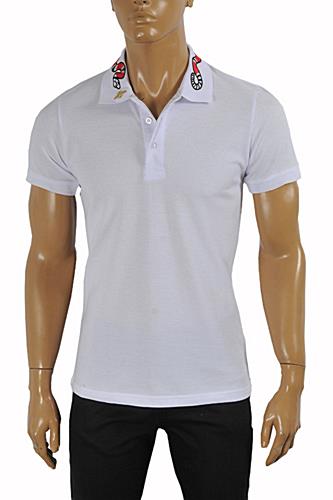 GUCCI Men's cotton polo with Kingsnake embroidery #375 - Click Image to Close