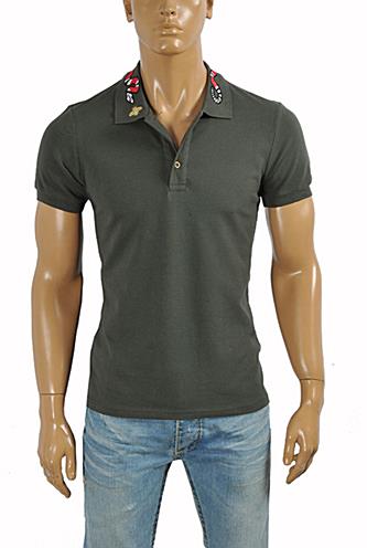 GUCCI Men's cotton polo with Kingsnake embroidery #376 - Click Image to Close