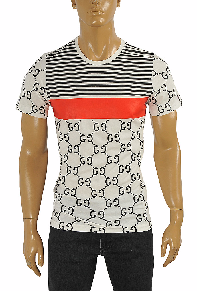 GUCCI cotton T-shirt with GG print #235 - Click Image to Close
