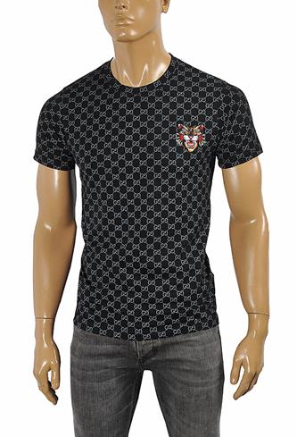 GUCCI Cotton T-Shirt with Angry Cat Embroidery #246 - Click Image to Close