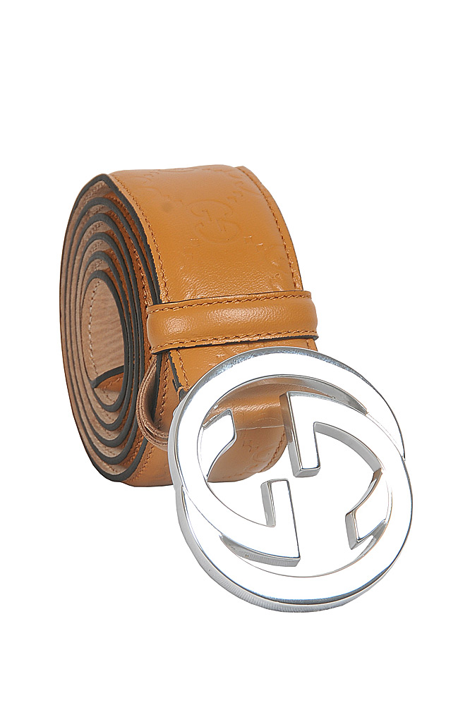 GUCCI GG Men's Leather Belt in Brown 82