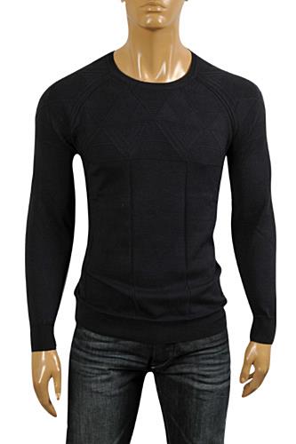 VERSACE Men's Round Neck Sweater In Navy Blue #20 - Click Image to Close