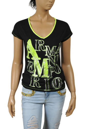 EMPORIO ARMANI Ladies' Crewneck Short Sleeve Tee #89 - Click Image to Close