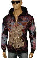 CHRISTIAN AUDIGIER Multi Print Hooded Jacket Tee #58 - Click Image to Close
