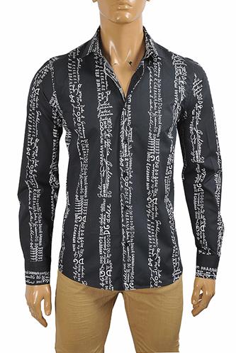 DOLCE & GABBANA Men's Dress Shirt In Black 472 - Click Image to Close