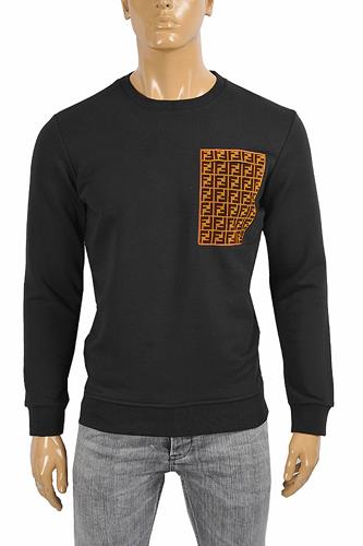 FENDI men's cotton sweatshirt with FF front print 36 - Click Image to Close