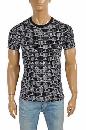 FENDI men's cotton t-shirt with print 48 - Click Image to Close