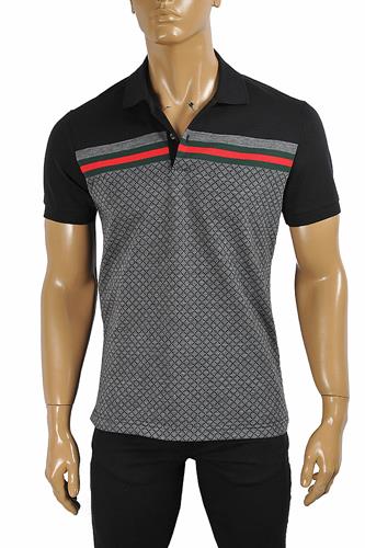 GUCCI men's polo with signature red and green stripe 40 - Click Image to Close