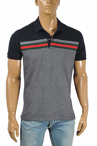 GUCCI men's polo with red and green stripe 40 - Click Image to Close