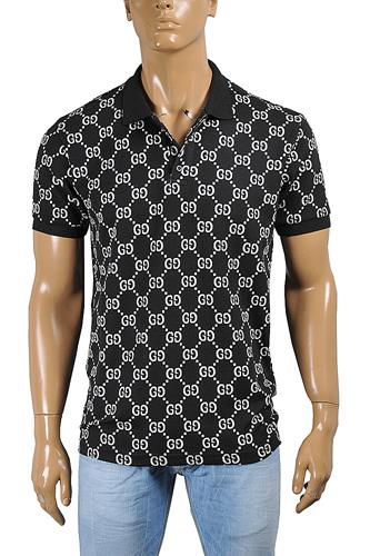 GUCCI men's cotton polo with signature interlocking GG logo 42 - Click Image to Close