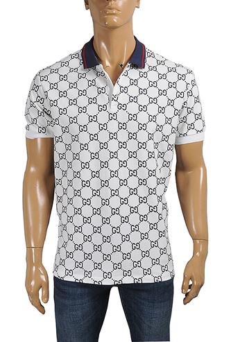 GUCCI men's cotton polo signature interlocking GG logo 42 - Click Image to Close