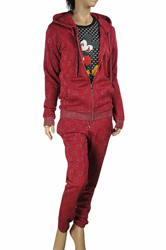 GUCCI women's GG jogging suit in burgundy 176 - Click Image to Close