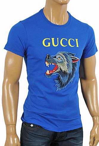 GUCCI Cotton T-Shirt with Angry Wolf Embroidery #220