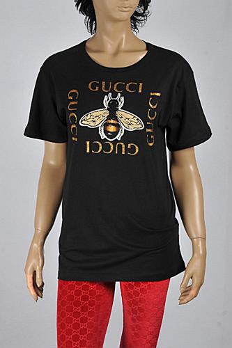 GUCCI Women's Bee embroidered cotton t-shirt #226 - Click Image to Close