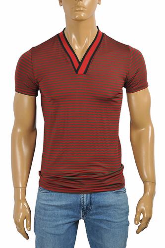 GUCCI cotton V-neck T-shirt collar embroidery #250 - Click Image to Close