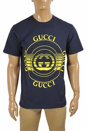 GUCCI cotton T-shirt with front print logo 286 - Click Image to Close