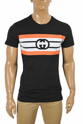 GUCCI cotton T-shirt with front print logo 289 - Click Image to Close