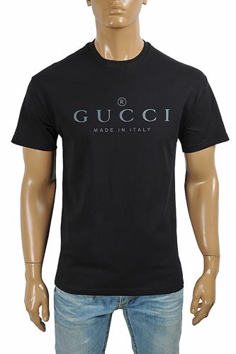 GUCCI cotton T-shirt with front logo print 292 - Click Image to Close