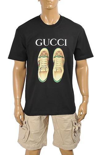 GUCCI Men's Cotton T-shirt With Front Shoes print 317 - Click Image to Close