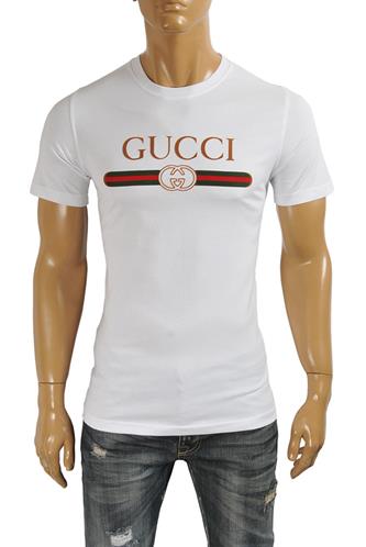 GUCCI Men T-shirt with front logo 318 - Click Image to Close