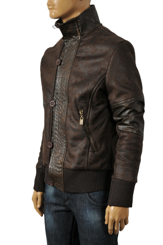 EMPORIO ARMANI Men's Artificial Leather Warm Winter Jacket #107