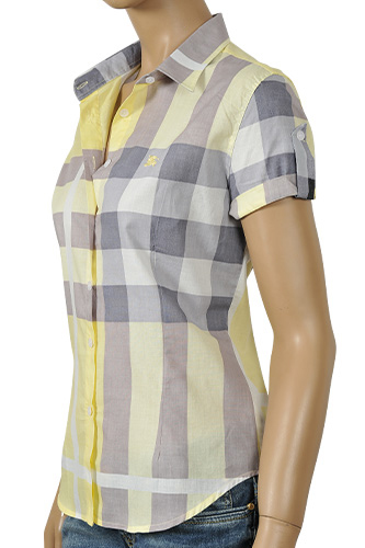 BURBERRY Ladies Short Sleeve Shirt #42