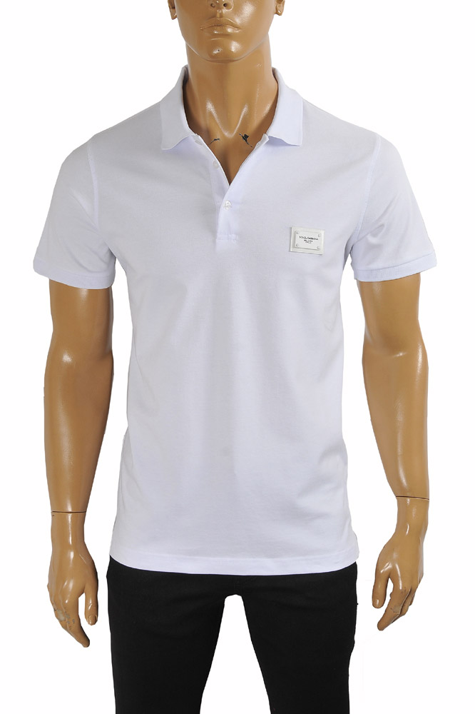 DOLCE & GABBANA men's polo shirt with front logo appliquÃ© 476