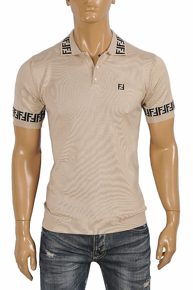 FENDI men's polo shirt, FF print 44