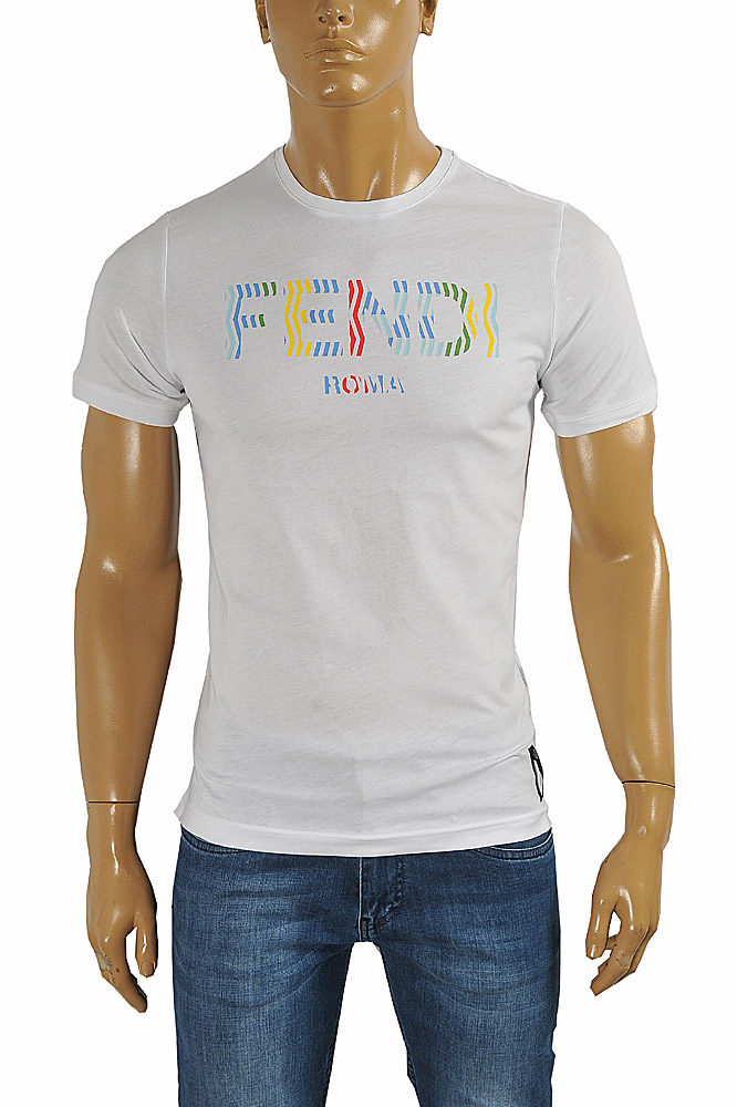 FENDI men's cotton T-shirt with front print #23