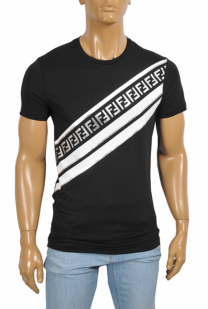 FENDI men's cotton t-shirt with front FF print 51