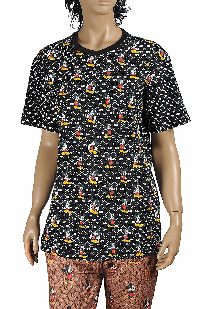 DISNEY x GUCCI women's T-shirt with GG and Mickey Mouse print