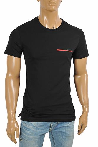 PRADA Men's cotton t-shirt with front logo appliquÃ© 109 - Click Image to Close