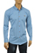 Mens Designer Clothes | ARMANI JEANS Men's Button Up Dress Shirt In Blue #233 View 1
