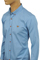 Mens Designer Clothes | ARMANI JEANS Men's Button Up Dress Shirt In Blue #233 View 3