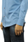 Mens Designer Clothes | ARMANI JEANS Men's Button Up Dress Shirt In Blue #233 View 5