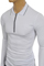 Mens Designer Clothes | ARMANI JEANS Men's Zip Up Cotton Shirt In White #227 View 3