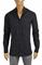 Mens Designer Clothes | BURBERRY men's cotton high quality dress shirt in black 259 View 1