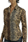 Womens Designer Clothes | ROBERTO CAVALLI Leopard Print Ladies' Dress Shirt #283 View 3