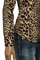 Womens Designer Clothes | ROBERTO CAVALLI Leopard Print Ladies' Dress Shirt #283 View 4