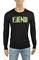 Mens Designer Clothes | FENDI men's round neck front print sweater 56 View 1