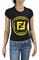 Womens Designer Clothes | FENDI women's cotton T-shirt with front print 26 View 1