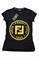 Womens Designer Clothes | FENDI women's cotton T-shirt with front print 26 View 5