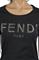 Womens Designer Clothes | FENDI women's cotton T-shirt with front logo appliquÃ© 40 View 3