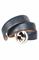 Mens Designer Clothes | GUCCI GG men's leather belt in navy blue 68 View 3