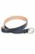 Mens Designer Clothes | GUCCI GG men's leather belt in navy blue 68 View 4