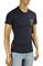 Mens Designer Clothes | PRADA Men's Short Sleeve Fitted Tee In Navy Blue #90 View 1