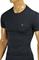 Mens Designer Clothes | PRADA Men's Short Sleeve Tee In Navy Blue #92 View 3