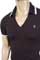 Mens Designer Clothes | VERSACE Men's V-Neck Polo-Collar Shirt #101 View 3